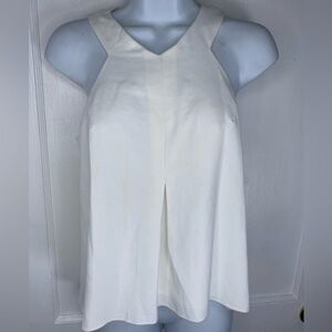 Trina Turk Petite Ivory Fully Lined Sleeveless Tank Top Blouse